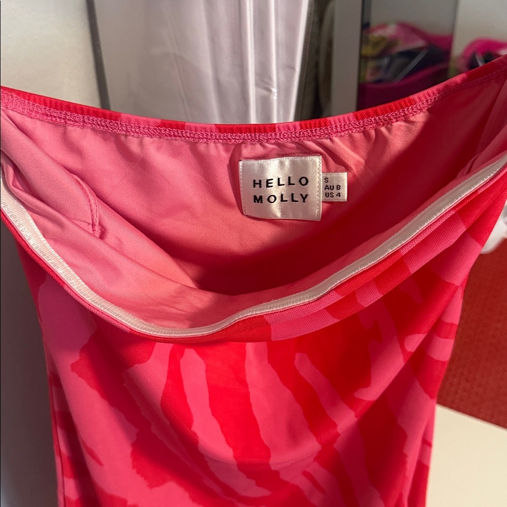 Hello Molly Elegant Strapless Pink and red Dress - Picture 6 of 10